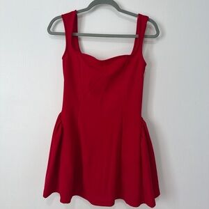 Red Mini Dress with Sweetheart Neckline